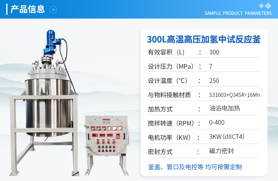 浙江300L不锈钢复合板加氢反应釜